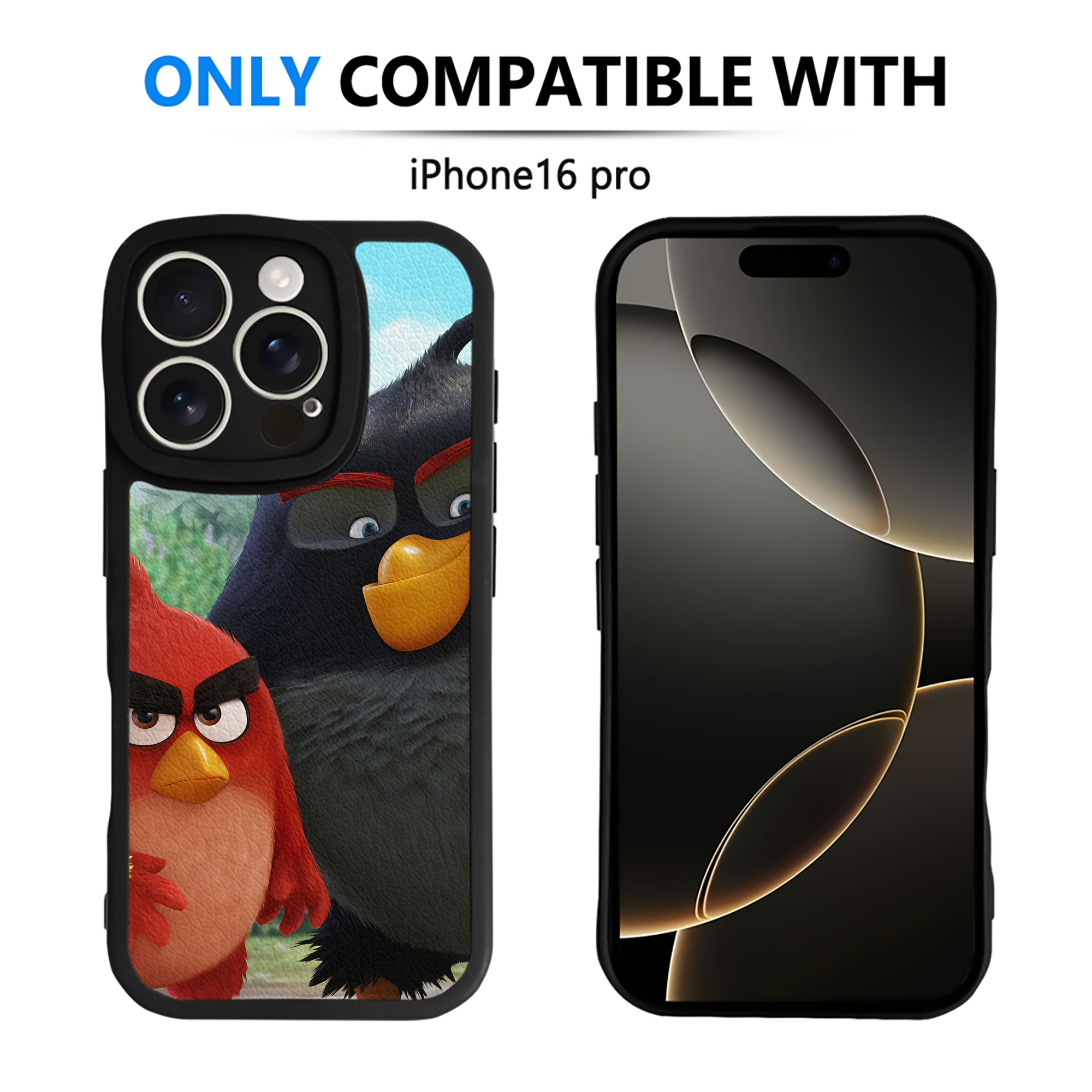 （画像用） Angry Birds アングリーバード 【iPhone 16シリーズ対応】シリコンスマホケース（レザー調） 材質：シリコン